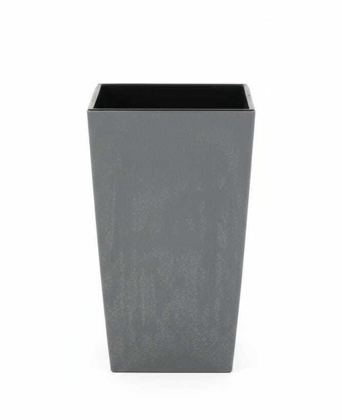 AKDC Slim Gray Plastic Plant Pot – Tall Narrow Decorative Planter – 14×14×27 cm - Al Kabayel Discount CentreAKDC Slim Gray Plastic Plant Pot – Tall Narrow Decorative Planter – 14×14×27 cmFlower/Plant PotsAKDCAl Kabayel Discount Centre