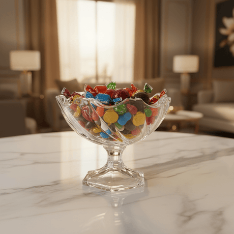 AKDC Small Footed Glass Fruit Bowl – Mini Elevated Bowl for Fruit, Dessert & Snack Serving 12×12 cm - Al Kabayel Discount CentreAKDC Small Footed Glass Fruit Bowl – Mini Elevated Bowl for Fruit, Dessert & Snack Serving 12×12 cmBowlsAKDCAl Kabayel Discount Centre