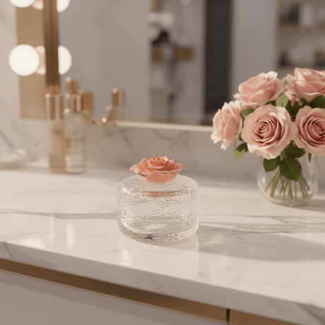AKDC small glass candy jar with floral lid decorative storage container sweet holder gift item 8cm - Al Kabayel Discount CentreAKDC small glass candy jar with floral lid decorative storage container sweet holder gift item 8cmJars & Food SaversAKDCAl Kabayel Discount Centre