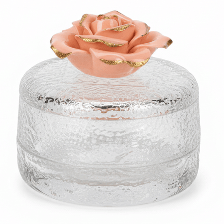 AKDC small glass candy jar with floral lid decorative storage container sweet holder gift item 8cm - Al Kabayel Discount CentreAKDC small glass candy jar with floral lid decorative storage container sweet holder gift item 8cmJars & Food SaversAKDCAl Kabayel Discount Centre
