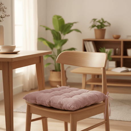 AKDC Soft Cloth Dusty Pink Square Chair Cushion with Ties Comfortable Seat Pad for Dining Chairs Bedroom and Living Room 40 cm - Al Kabayel Discount CentreAKDC Soft Cloth Dusty Pink Square Chair Cushion with Ties Comfortable Seat Pad for Dining Chairs Bedroom and Living Room 40 cmFloor Pillows & CushionsAKDCAl Kabayel Discount Centre