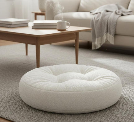 AKDC Soft Plush Round Decorative Cushion for Living Room & Bedroom – Classic White, 45 cm - Al Kabayel Discount CentreAKDC Soft Plush Round Decorative Cushion for Living Room & Bedroom – Classic White, 45 cmFloor Pillows & CushionsAKDCAl Kabayel Discount Centre