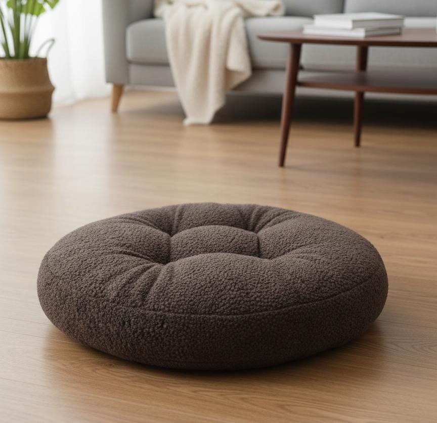 AKDC Soft Plush Round Decorative Cushion for Living Room & Bedroom – Dark Brown Tone, 45 cm - Al Kabayel Discount CentreAKDC Soft Plush Round Decorative Cushion for Living Room & Bedroom – Dark Brown Tone, 45 cmFloor Pillows & CushionsAKDCAl Kabayel Discount Centre