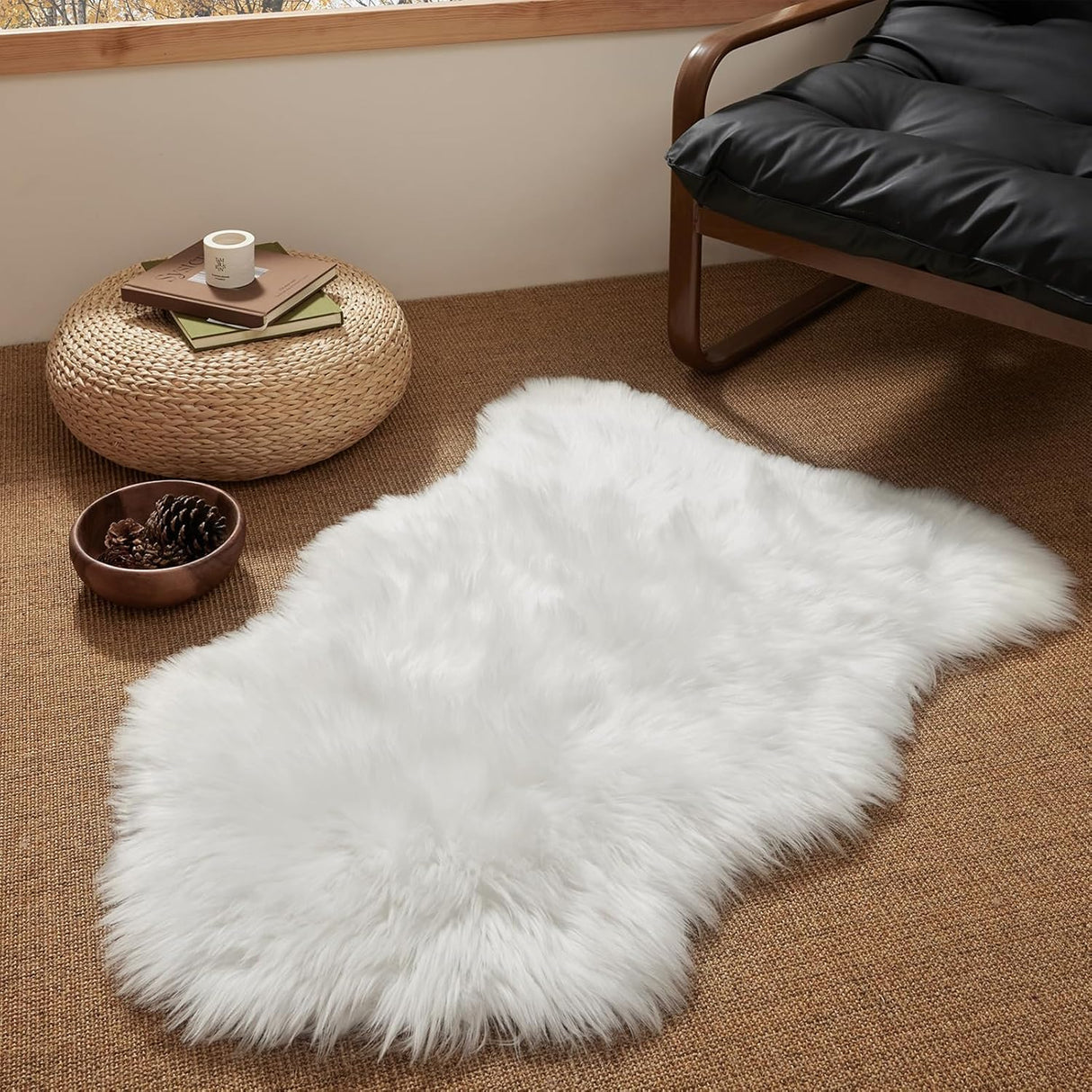 AKDC Soft Sheepskin Rug, Faux Fur Rug for Living Room, Fluffy Washable Rug Area Rugs for Bedroom, Kids Girls Boys Home Decor Aesthetic Fluffy Rug (White - 60cmX100cm) - Al Kabayel Discount CentreAKDC Soft Sheepskin Rug, Faux Fur Rug for Living Room, Fluffy Washable Rug Area Rugs for Bedroom, Kids Girls Boys Home Decor Aesthetic Fluffy Rug (White - 60cmX100cm)DoormatsAKDCAl Kabayel Discount Centre