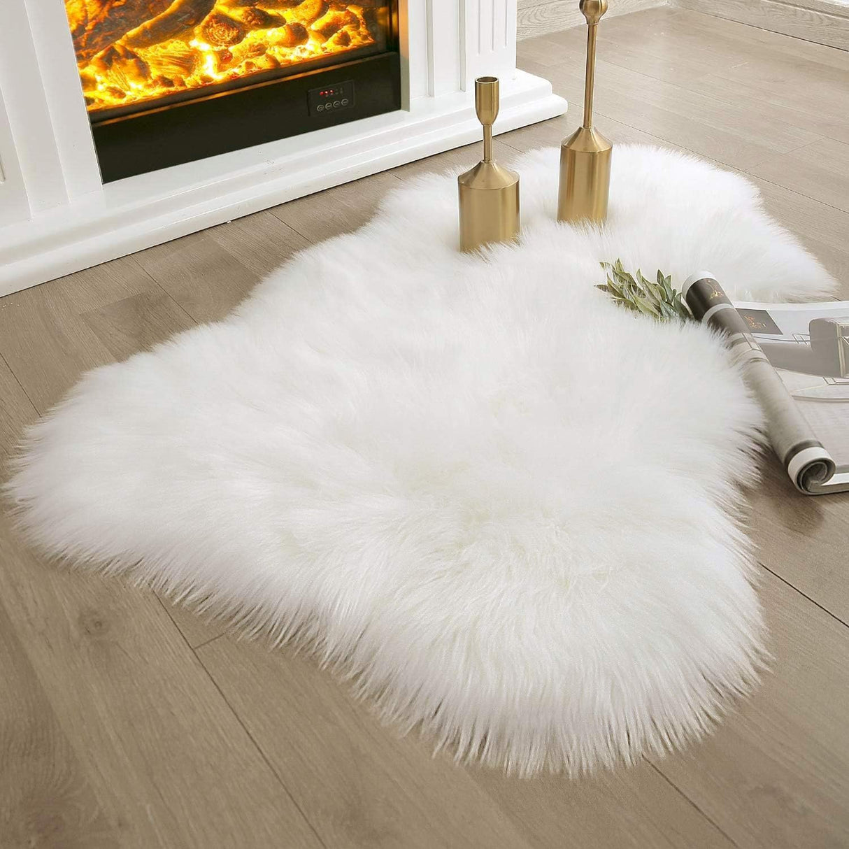 AKDC Soft Sheepskin Rug, Faux Fur Rug for Living Room, Fluffy Washable Rug Area Rugs for Bedroom, Kids Girls Boys Home Decor Aesthetic Fluffy Rug (White - 60cmX100cm) - Al Kabayel Discount CentreAKDC Soft Sheepskin Rug, Faux Fur Rug for Living Room, Fluffy Washable Rug Area Rugs for Bedroom, Kids Girls Boys Home Decor Aesthetic Fluffy Rug (White - 60cmX100cm)DoormatsAKDCAl Kabayel Discount Centre