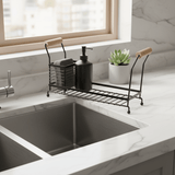 AKDC Space - Saving Black Metal Kitchen Sink Organizer Rack for Sponge, Soap & Cleaning Accessories – 25x10cm - Al Kabayel Discount CentreAKDC Space - Saving Black Metal Kitchen Sink Organizer Rack for Sponge, Soap & Cleaning Accessories – 25x10cmKitchen Utensils & GadgetsAKDCAl Kabayel Discount Centre