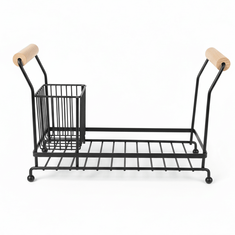 AKDC Space - Saving Black Metal Kitchen Sink Organizer Rack for Sponge, Soap & Cleaning Accessories – 25x10cm - Al Kabayel Discount CentreAKDC Space - Saving Black Metal Kitchen Sink Organizer Rack for Sponge, Soap & Cleaning Accessories – 25x10cmKitchen Utensils & GadgetsAKDCAl Kabayel Discount Centre