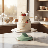 AKDC SpinServe 360° Rotating Cake Stand Turntable Durable Plastic and Metal Build Mint Green Finish with Silver Base 25 cm - Al Kabayel Discount CentreAKDC SpinServe 360° Rotating Cake Stand Turntable Durable Plastic and Metal Build Mint Green Finish with Silver Base 25 cmServing TraysAKDCAl Kabayel Discount Centre