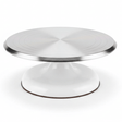 AKDC SpinServe 360° Rotating Cake Stand Turntable Durable Plastic and Metal Build White Finish with Silver Base 25 cm - Al Kabayel Discount CentreAKDC SpinServe 360° Rotating Cake Stand Turntable Durable Plastic and Metal Build White Finish with Silver Base 25 cmServing TraysAKDCAl Kabayel Discount Centre