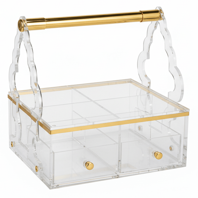 AKDC Square Acrylic 4 Compartment Candy Box Transparent Storage Organizer for Snacks Dry Fruits and Sweets 24 x 24 cm - Al Kabayel Discount CentreAKDC Square Acrylic 4 Compartment Candy Box Transparent Storage Organizer for Snacks Dry Fruits and Sweets 24 x 24 cmServing TraysAKDCAl Kabayel Discount Centre