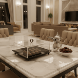 AKDC Square Black Metal Serving Tray with Transparent Acrylic Cover – Elegant Food Serving Tray 25 cm - Al Kabayel Discount CentreAKDC Square Black Metal Serving Tray with Transparent Acrylic Cover – Elegant Food Serving Tray 25 cmServing TraysAKDCAl Kabayel Discount Centre