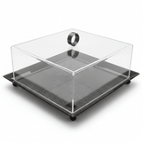 AKDC Square Black Metal Serving Tray with Transparent Acrylic Cover – Elegant Food Serving Tray 25 cm - Al Kabayel Discount CentreAKDC Square Black Metal Serving Tray with Transparent Acrylic Cover – Elegant Food Serving Tray 25 cmServing TraysAKDCAl Kabayel Discount Centre