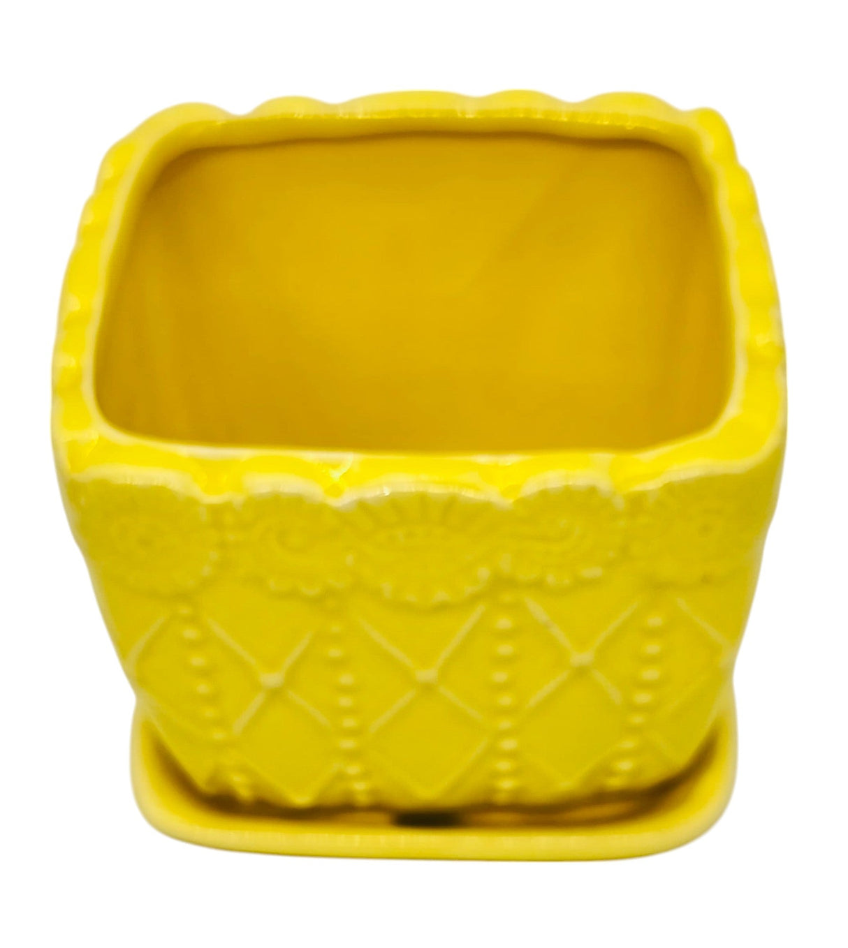 AKDC Square Ceramic Planter Pot 10cm*18cm, Yellow - Al Kabayel Discount CentreAKDC Square Ceramic Planter Pot 10cm*18cm, YellowHome Décor AccentsAKDCAl Kabayel Discount Centre