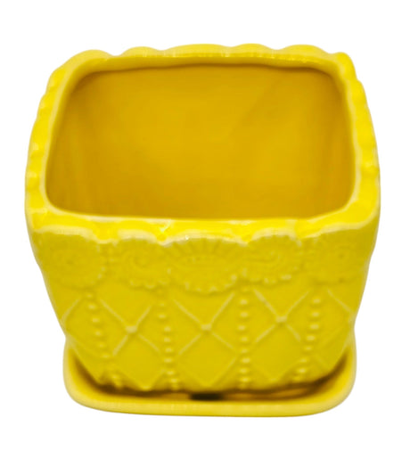 AKDC Square Ceramic Planter Pot 10cm*18cm, Yellow - Al Kabayel Discount CentreAKDC Square Ceramic Planter Pot 10cm*18cm, YellowHome Décor AccentsAKDCAl Kabayel Discount Centre