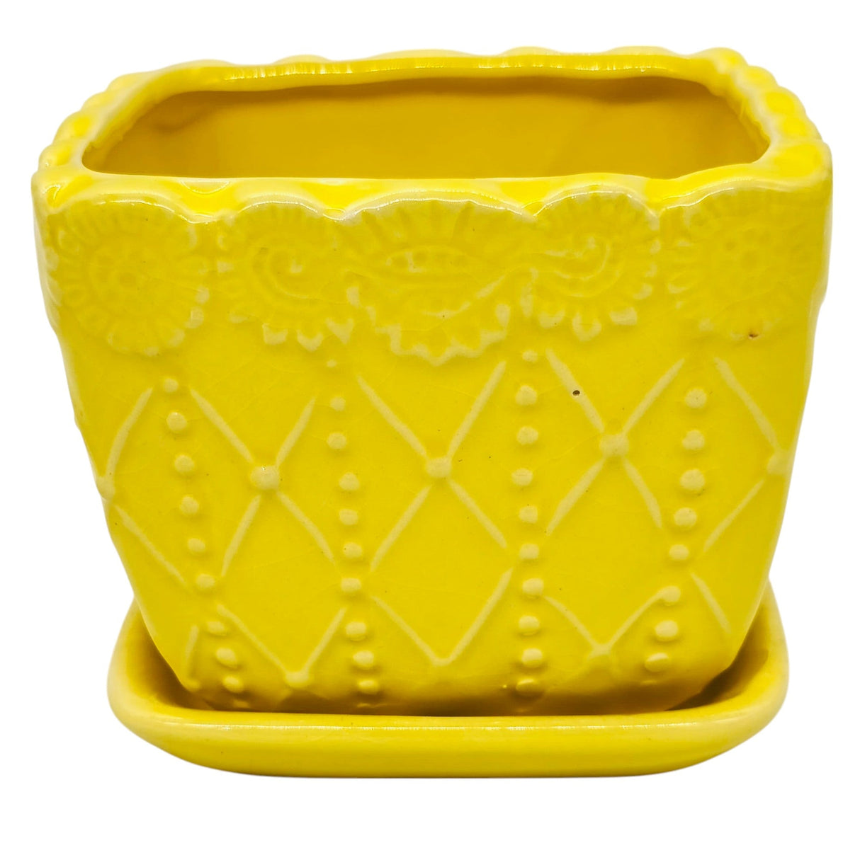 AKDC Square Ceramic Planter Pot 10cm*18cm, Yellow - Al Kabayel Discount CentreAKDC Square Ceramic Planter Pot 10cm*18cm, YellowHome Décor AccentsAKDCAl Kabayel Discount Centre