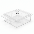 AKDC Square Clear Acrylic 4 Section Candy Organizer Box with Lid Multipurpose Storage Container 24x24x6 cm - Al Kabayel Discount CentreAKDC Square Clear Acrylic 4 Section Candy Organizer Box with Lid Multipurpose Storage Container 24x24x6 cmServing TraysAKDCAl Kabayel Discount Centre