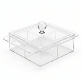 AKDC Square Clear Acrylic 4 Section Candy Organizer Box with Lid Multipurpose Storage Container 24x24x6 cm - Al Kabayel Discount CentreAKDC Square Clear Acrylic 4 Section Candy Organizer Box with Lid Multipurpose Storage Container 24x24x6 cmServing TraysAKDCAl Kabayel Discount Centre