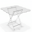 AKDC Square Clear Acrylic Folding Serving Table Set with Decorative Wavy Edges Space Saving 4 - Piece Design 37x37x40 cm - Al Kabayel Discount CentreAKDC Square Clear Acrylic Folding Serving Table Set with Decorative Wavy Edges Space Saving 4 - Piece Design 37x37x40 cmOrganizers & AccessoriesAKDCAl Kabayel Discount Centre