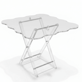 AKDC Square Clear Acrylic Folding Serving Table Set with Decorative Wavy Edges Space Saving 4 - Piece Design 37x37x40 cm - Al Kabayel Discount CentreAKDC Square Clear Acrylic Folding Serving Table Set with Decorative Wavy Edges Space Saving 4 - Piece Design 37x37x40 cmOrganizers & AccessoriesAKDCAl Kabayel Discount Centre