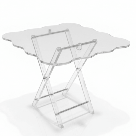 AKDC Square Clear Acrylic Folding Serving Table Set with Decorative Wavy Edges Space Saving 4 - Piece Design 37x37x40 cm - Al Kabayel Discount CentreAKDC Square Clear Acrylic Folding Serving Table Set with Decorative Wavy Edges Space Saving 4 - Piece Design 37x37x40 cmOrganizers & AccessoriesAKDCAl Kabayel Discount Centre