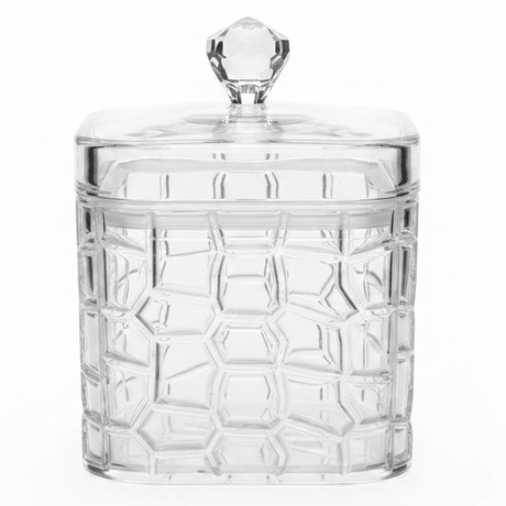 AKDC Square Diamond Cut Acrylic Storage Jar with Lid for Kitchen Counter Storage 12 × 12 cm - Al Kabayel Discount CentreAKDC Square Diamond Cut Acrylic Storage Jar with Lid for Kitchen Counter Storage 12 × 12 cmJars & Food SaversAKDCAl Kabayel Discount Centre