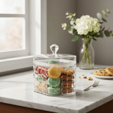 AKDC Square Diamond Cut Acrylic Storage Jar with Lid for Kitchen Counter Storage 12 × 12 cm - Al Kabayel Discount CentreAKDC Square Diamond Cut Acrylic Storage Jar with Lid for Kitchen Counter Storage 12 × 12 cmJars & Food SaversAKDCAl Kabayel Discount Centre