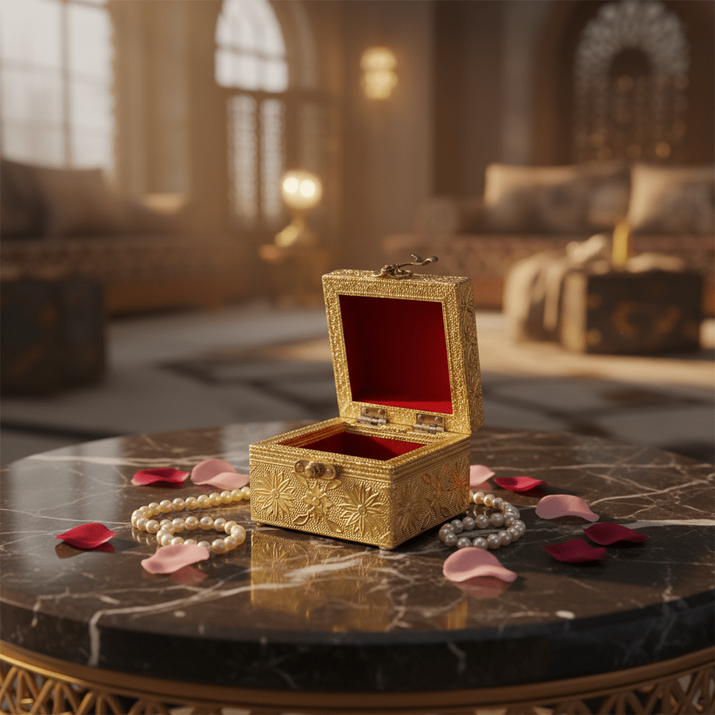 AKDC Square Golden Wooden Jewellery Case with Antique Brass - Tone Metal Latch, Compact Organizer (4 inch) - Al Kabayel Discount CentreAKDC Square Golden Wooden Jewellery Case with Antique Brass - Tone Metal Latch, Compact Organizer (4 inch)Organizers & AccessoriesAKDCAl Kabayel Discount Centre