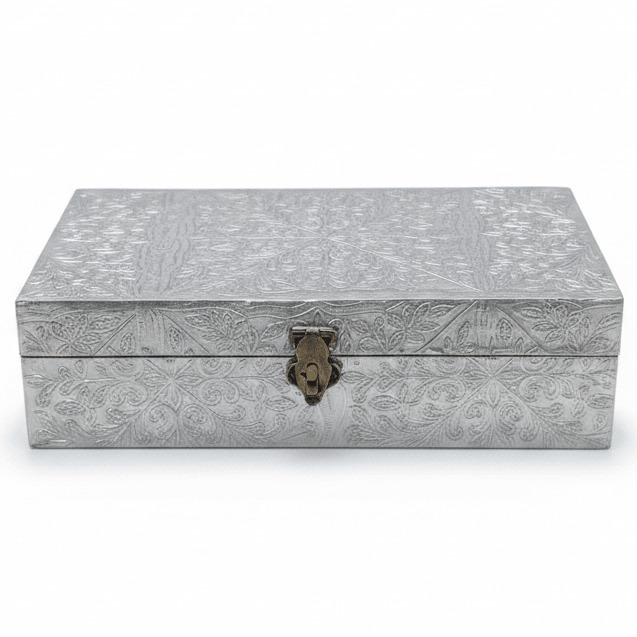AKDC Square Silver Metal Jewellery Storage Box, Durable Decorative Organizer Case (23×23 cm) - Al Kabayel Discount CentreAKDC Square Silver Metal Jewellery Storage Box, Durable Decorative Organizer Case (23×23 cm)Organizers & AccessoriesAKDCAl Kabayel Discount Centre