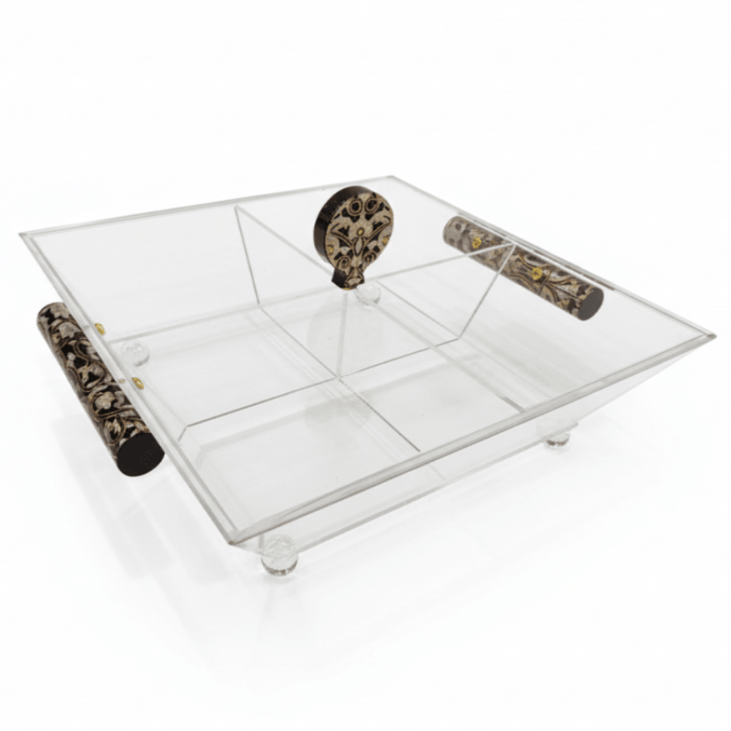 AKDC Square Transparent Acrylic 4 - Compartment Candy & Dates Storage Box with Lid – 31 × 31 × 10 cm - Al Kabayel Discount CentreAKDC Square Transparent Acrylic 4 - Compartment Candy & Dates Storage Box with Lid – 31 × 31 × 10 cmJars & Food SaversAKDCAl Kabayel Discount Centre