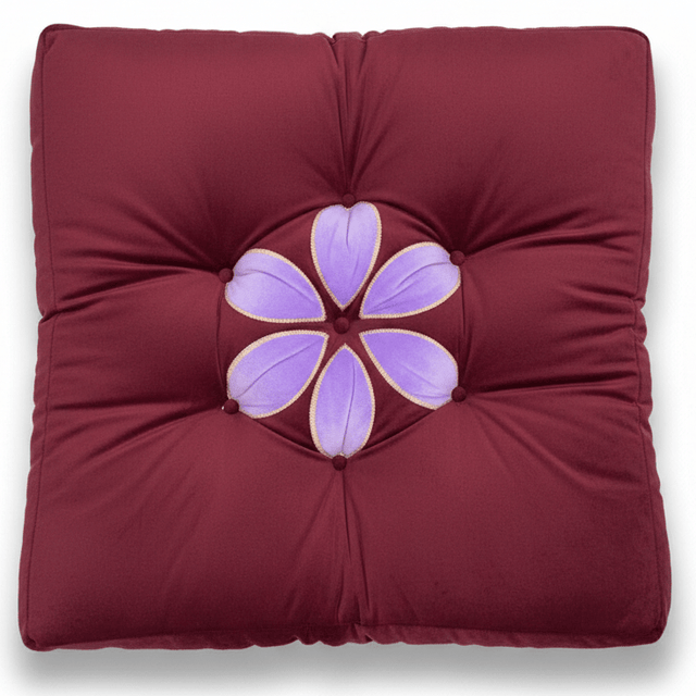 AKDC Square Velvet Polyester Burgundy Floral Seat Cushion Elegant Soft Chair Pad for Dining Chairs and Living Room 45 cm - Al Kabayel Discount CentreAKDC Square Velvet Polyester Burgundy Floral Seat Cushion Elegant Soft Chair Pad for Dining Chairs and Living Room 45 cmFloor Pillows & CushionsAKDCAl Kabayel Discount Centre