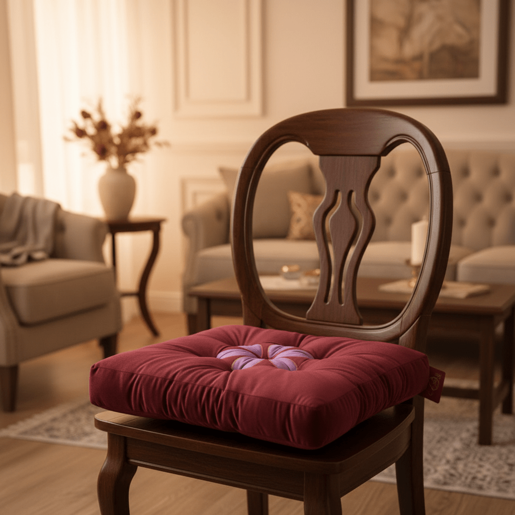 AKDC Square Velvet Polyester Burgundy Floral Seat Cushion Elegant Soft Chair Pad for Dining Chairs and Living Room 45 cm - Al Kabayel Discount CentreAKDC Square Velvet Polyester Burgundy Floral Seat Cushion Elegant Soft Chair Pad for Dining Chairs and Living Room 45 cmFloor Pillows & CushionsAKDCAl Kabayel Discount Centre