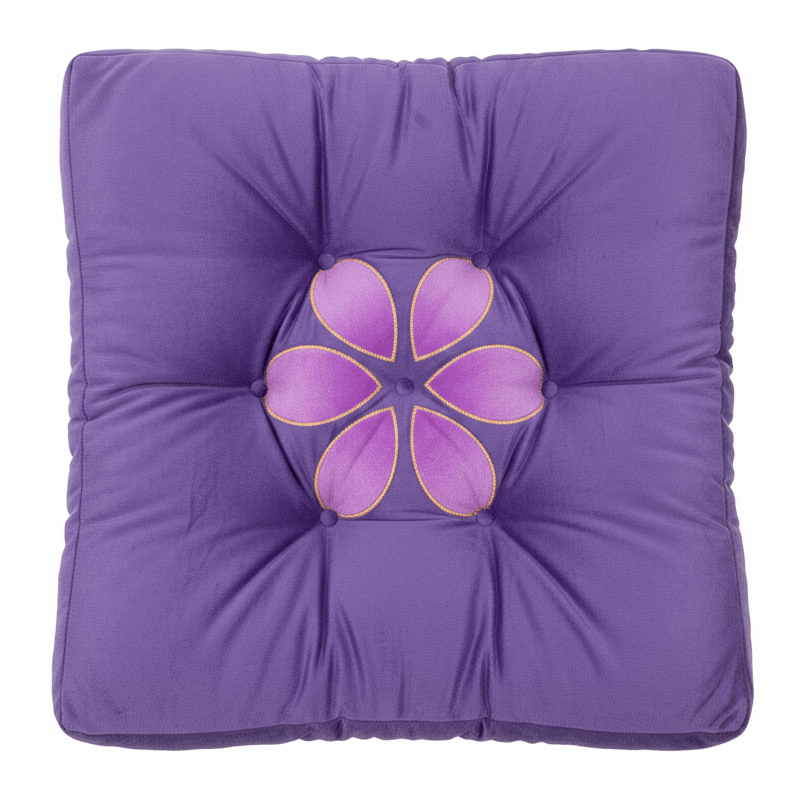 AKDC Square Velvet Polyester Royal Purple Floral Chair Cushion Elegant Comfortable Seat Pad for Home and Dining Chairs 45 cm - Al Kabayel Discount CentreAKDC Square Velvet Polyester Royal Purple Floral Chair Cushion Elegant Comfortable Seat Pad for Home and Dining Chairs 45 cmFloor Pillows & CushionsAKDCAl Kabayel Discount Centre