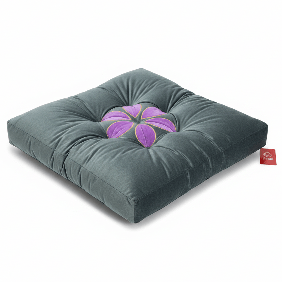 AKDC Square Velvet Polyester Slate Grey Floral Seat Cushion Decorative Soft Chair Pad for Living Room Dining and Office 45 × 45 cm - Al Kabayel Discount CentreAKDC Square Velvet Polyester Slate Grey Floral Seat Cushion Decorative Soft Chair Pad for Living Room Dining and Office 45 × 45 cmFloor Pillows & CushionsAKDCAl Kabayel Discount Centre