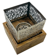 AKDC Square Wooden and Metal Incense Burner 14cm*14cm, Silver, BD32109L - Al Kabayel Discount CentreAKDC Square Wooden and Metal Incense Burner 14cm*14cm, Silver, BD32109LHome Décor AccentsAKDCAl Kabayel Discount Centre