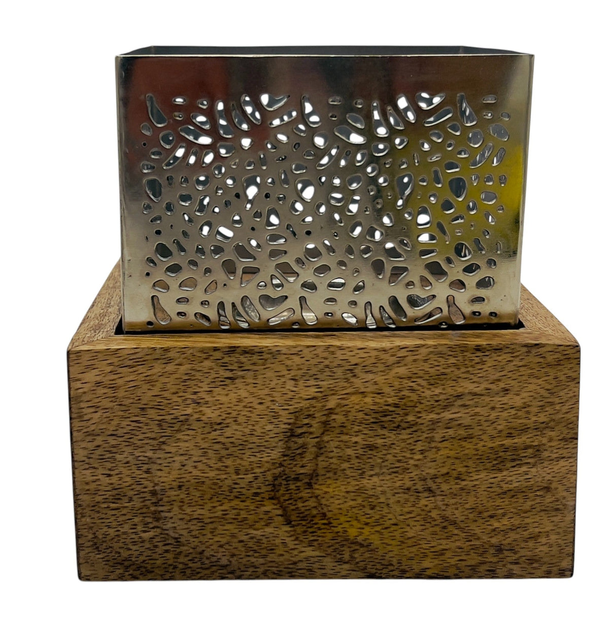 AKDC Square Wooden and Metal Incense Burner 14cm*14cm, Silver, BD32109L - Al Kabayel Discount CentreAKDC Square Wooden and Metal Incense Burner 14cm*14cm, Silver, BD32109LHome Décor AccentsAKDCAl Kabayel Discount Centre