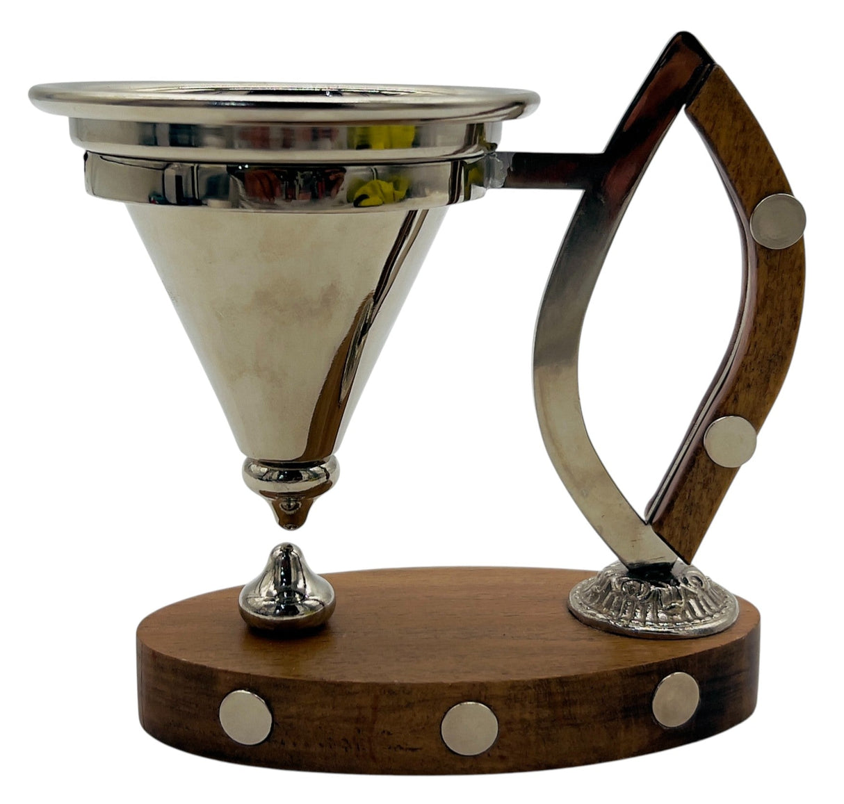 AKDC SS Incense Burner with Wooden Base 13cm*11cm*8.5cm, Silver, N - 02103 - Al Kabayel Discount CentreAKDC SS Incense Burner with Wooden Base 13cm*11cm*8.5cm, Silver, N - 02103Home Décor AccentsAKDCAl Kabayel Discount Centre