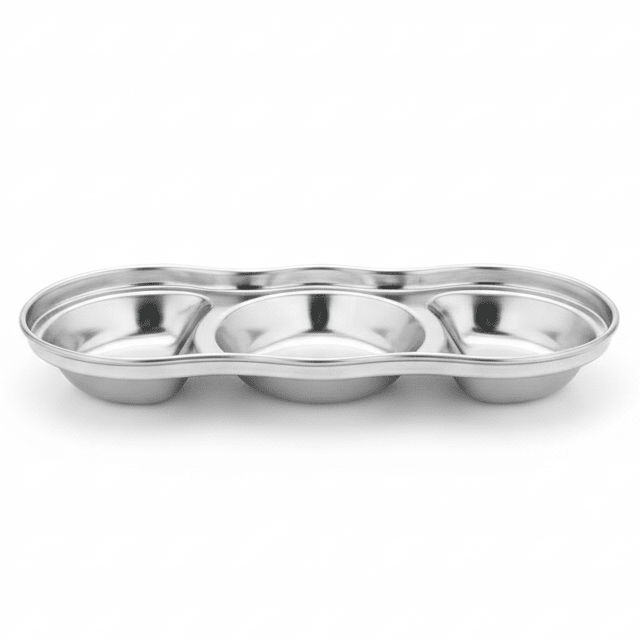 AKDC Stainless Steel 3 - Part Sauce & Condiment Tray – 20cm | Triple Compartment | Serving Dish - Al Kabayel Discount CentreAKDC Stainless Steel 3 - Part Sauce & Condiment Tray – 20cm | Triple Compartment | Serving DishServing TraysAKDCAl Kabayel Discount Centre