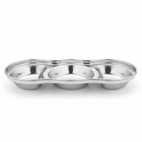 AKDC Stainless Steel 3 - Part Sauce & Condiment Tray – 20cm | Triple Compartment | Serving Dish - Al Kabayel Discount CentreAKDC Stainless Steel 3 - Part Sauce & Condiment Tray – 20cm | Triple Compartment | Serving DishServing TraysAKDCAl Kabayel Discount Centre