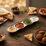 AKDC Stainless Steel 4 - Part Sauce & Condiment Tray | 27cm × 8cm - Al Kabayel Discount CentreAKDC Stainless Steel 4 - Part Sauce & Condiment Tray | 27cm × 8cmServing TraysAKDCAl Kabayel Discount Centre