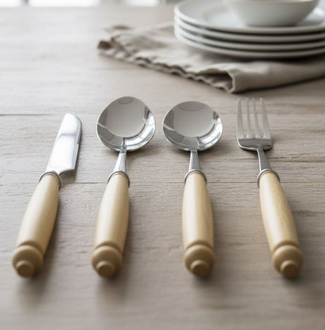 AKDC Stainless Steel 4pcs Cutlery Set with Wooden Handle - Al Kabayel Discount CentreAKDC Stainless Steel 4pcs Cutlery Set with Wooden HandleKitchen Utensils & GadgetsAKDCAl Kabayel Discount Centre