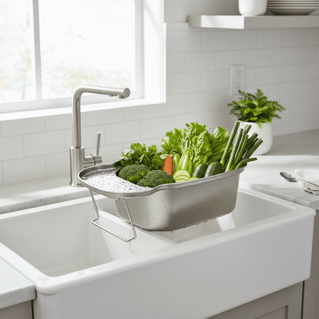 AKDC Stainless Steel Chrome Finish Strainer (22×13×7 cm) - Al Kabayel Discount CentreAKDC Stainless Steel Chrome Finish Strainer (22×13×7 cm)Kitchen Utensils & GadgetsAKDCAl Kabayel Discount Centre