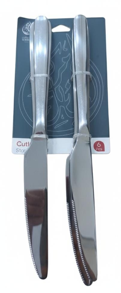 AKDC Stainless Steel Classic Dinner Knife Set of 6 Pieces – Silver Tableware - Al Kabayel Discount CentreAKDC Stainless Steel Classic Dinner Knife Set of 6 Pieces – Silver TablewareKnife & Knife SetsAKDCAl Kabayel Discount Centre