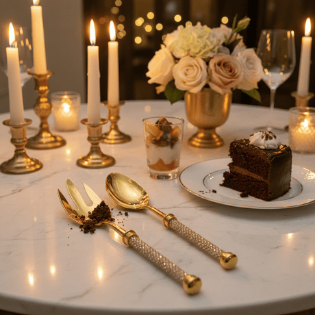 AKDC Stainless Steel Gold Diamond Handle Cake Serving Set Elegant Serving Tools for Cakes and Desserts – 28 cm - Al Kabayel Discount CentreAKDC Stainless Steel Gold Diamond Handle Cake Serving Set Elegant Serving Tools for Cakes and Desserts – 28 cmKnife & Knife SetsAKDCAl Kabayel Discount Centre