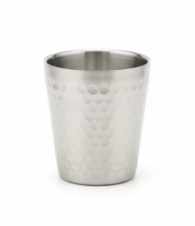 AKDC Stainless Steel Hammered Double Wall Glass - 250ml - Al Kabayel Discount CentreAKDC Stainless Steel Hammered Double Wall Glass - 250mlTumblersAKDCAl Kabayel Discount Centre
