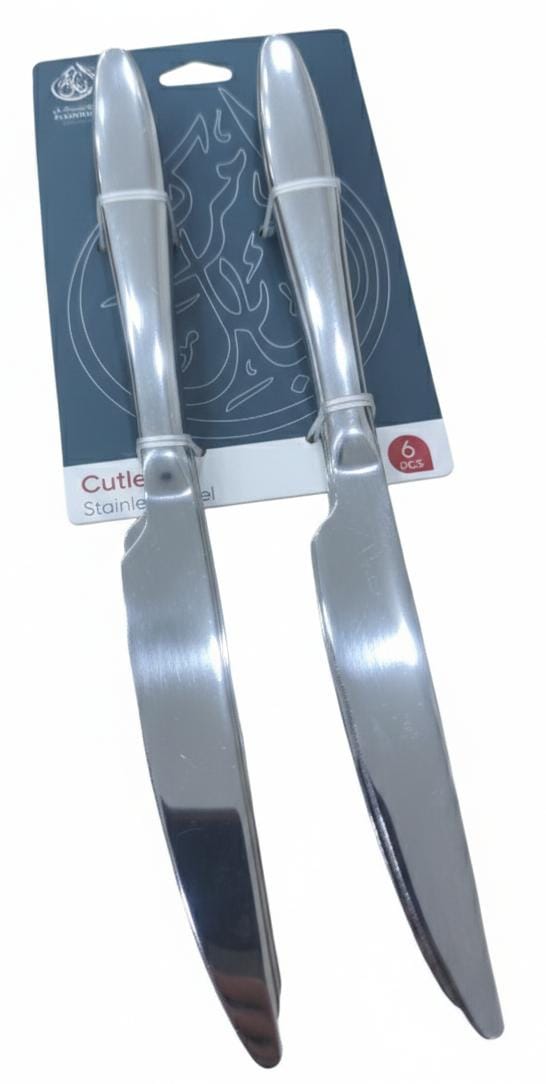 AKDC Stainless Steel Plain Dinner Knife Set of 6 Pieces – Glossy Silver Finish - Al Kabayel Discount CentreAKDC Stainless Steel Plain Dinner Knife Set of 6 Pieces – Glossy Silver FinishKnife & Knife SetsAKDCAl Kabayel Discount Centre