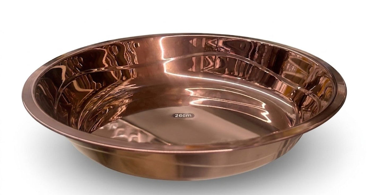 AKDC Stainless Steel Plate 26cm — Mirror Rose Gold Finish - Al Kabayel Discount CentreAKDC Stainless Steel Plate 26cm — Mirror Rose Gold FinishPlatesAKDCAl Kabayel Discount Centre