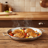 AKDC Stainless Steel Round Grill Pan – 23cm | Ridged Grilling Surface | Dual Handles - Al Kabayel Discount CentreAKDC Stainless Steel Round Grill Pan – 23cm | Ridged Grilling Surface | Dual HandlesServing TraysAKDCAl Kabayel Discount Centre