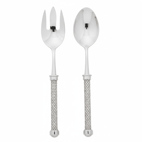 AKDC Stainless Steel silver Diamond Handle Salad Serving Set Stylish Serving Utensils for Salads and Buffets – 28 cm - Al Kabayel Discount CentreAKDC Stainless Steel silver Diamond Handle Salad Serving Set Stylish Serving Utensils for Salads and Buffets – 28 cmKnife & Knife SetsAKDCAl Kabayel Discount Centre