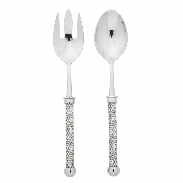 AKDC Stainless Steel silver Diamond Handle Salad Serving Set Stylish Serving Utensils for Salads and Buffets – 28 cm - Al Kabayel Discount CentreAKDC Stainless Steel silver Diamond Handle Salad Serving Set Stylish Serving Utensils for Salads and Buffets – 28 cmKnife & Knife SetsAKDCAl Kabayel Discount Centre