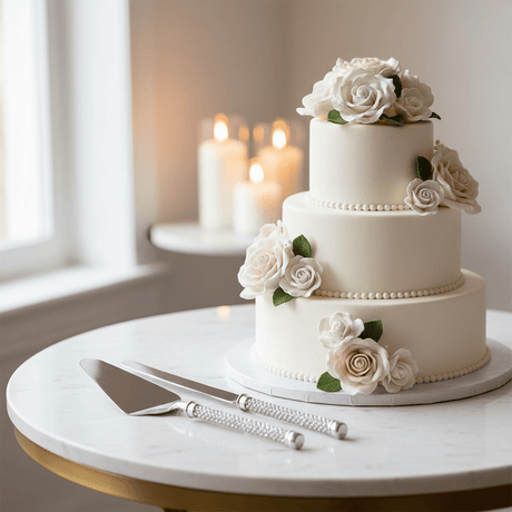 AKDC Stainless Steel Silver Diamond Pattern Handle Cake Serving Set Modern Cake Cutting and Serving Set – 28 cm - Al Kabayel Discount CentreAKDC Stainless Steel Silver Diamond Pattern Handle Cake Serving Set Modern Cake Cutting and Serving Set – 28 cmKnife & Knife SetsAKDCAl Kabayel Discount Centre